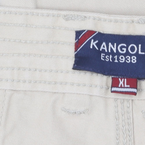 Kangol Mens Beige Chino Shorts XL - Casual Cotton Summer Wear