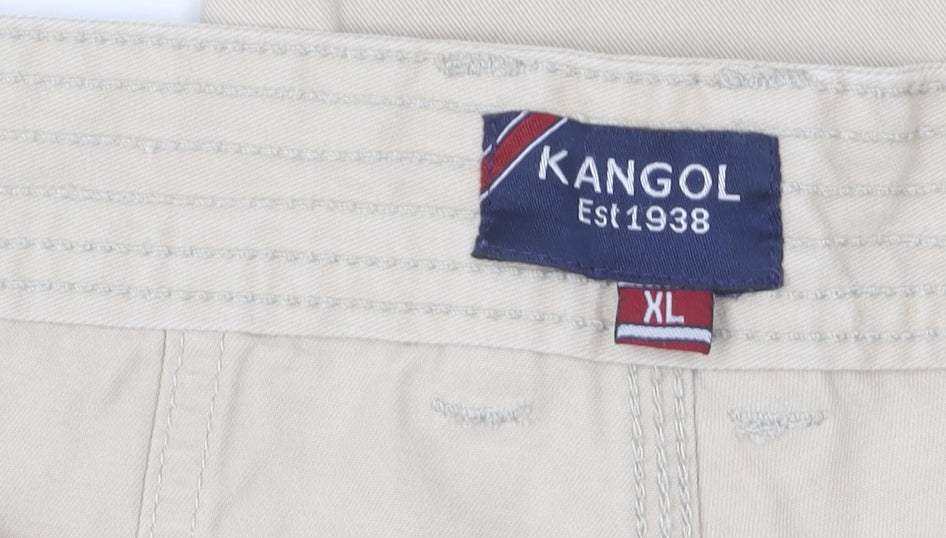 Kangol Mens Beige Chino Shorts XL - Casual Cotton Summer Wear