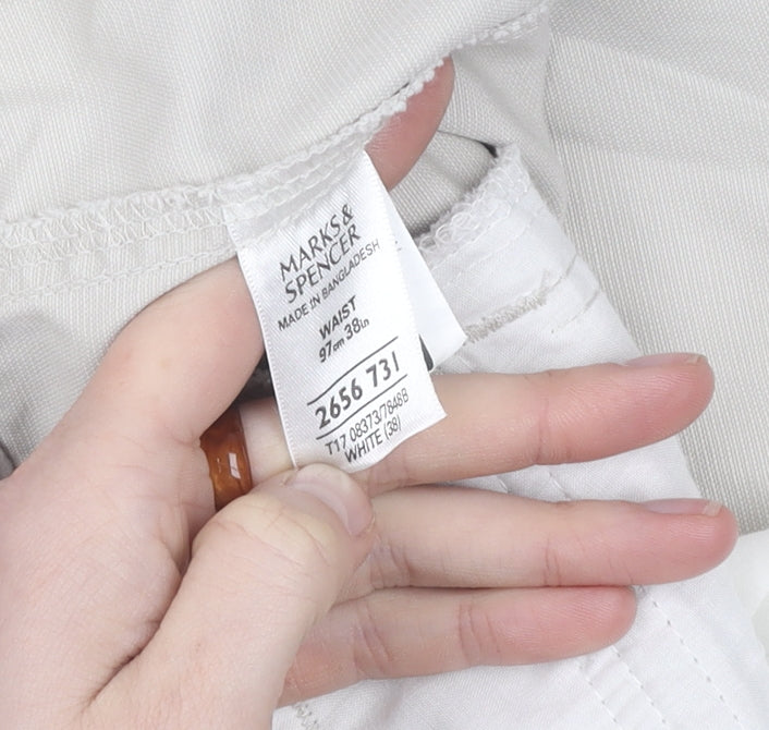 Marks and Spencer Men's White Chino Shorts 38