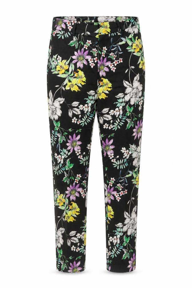 H&M Women's Black Floral Skinny Trousers - Size 8