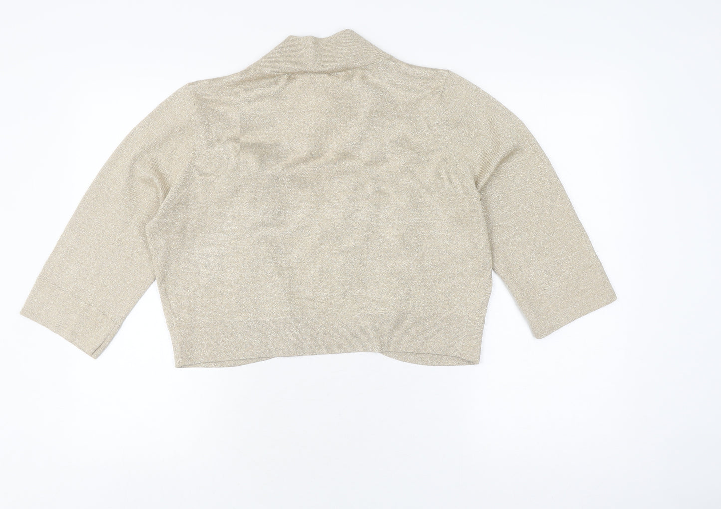 Wallis Women's Gold Shrug, Size 18, Glitter Knit