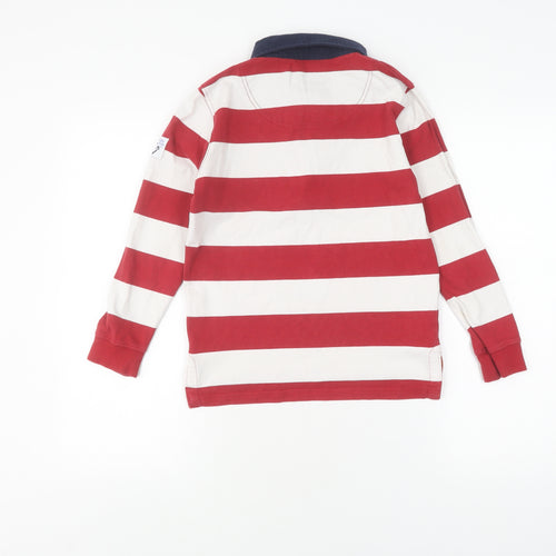 Lazy Jacks Boys Red Striped Long Sleeve Pullover 7-8 Y Casual