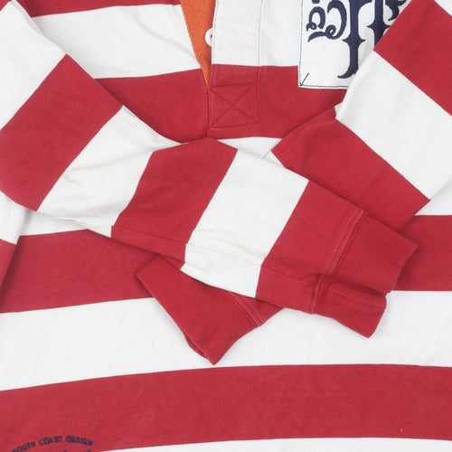 Lazy Jacks Boys Red Striped Long Sleeve Pullover 7-8 Y Casual