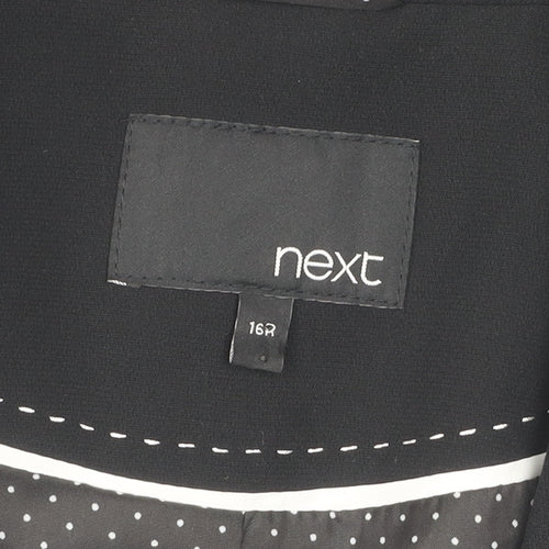Next Women's Black Blazer 16R Polka Dot Business Jacket