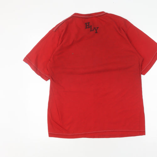 HLY EQPT Men's Red Graphic Print T-Shirt, Size M