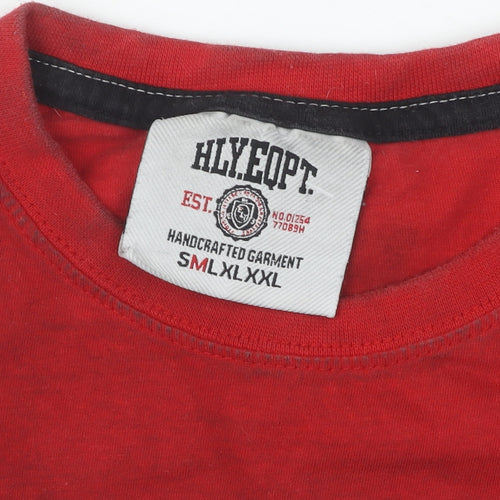 HLY EQPT Men's Red Graphic Print T-Shirt, Size M
