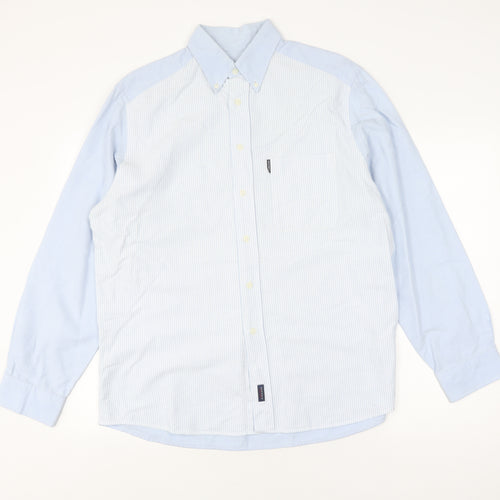 Decenio Sport Men's Blue Regular Fit Striped Shirt