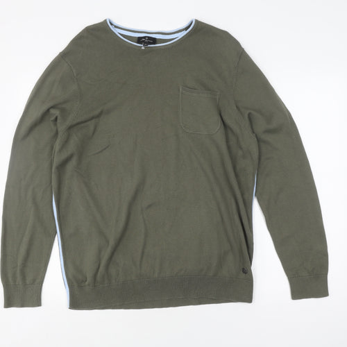 Jeff Banks Men's Green XL Pullover Jumper - Cotton Knit