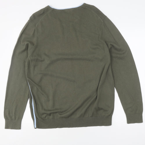 Jeff Banks Men's Green XL Pullover Jumper - Cotton Knit