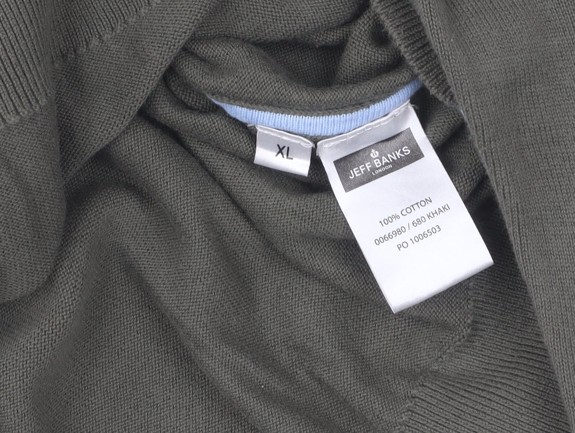 Jeff Banks Men's Green XL Pullover Jumper - Cotton Knit