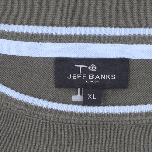 Jeff Banks Men's Green XL Pullover Jumper - Cotton Knit