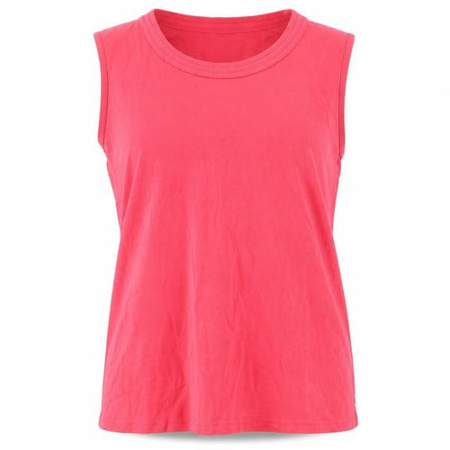 Isle Women's Pink XL Tank Top Round Neck Cotton