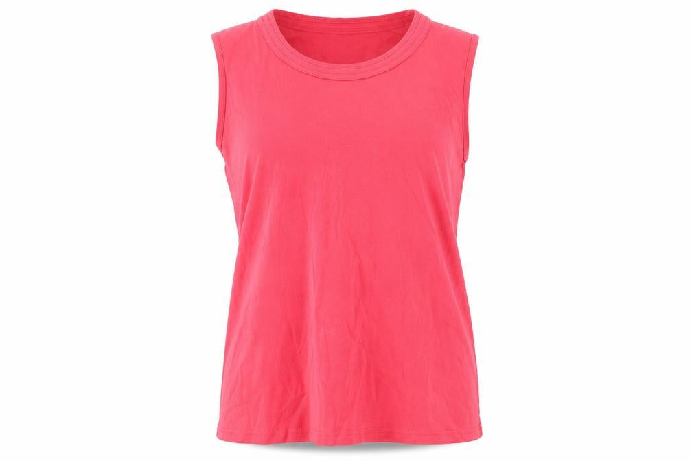 Isle Women's Pink XL Tank Top Round Neck Cotton