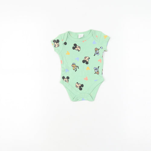 Disney Baby Green Babygrow Newborn Unisex Short Sleeve