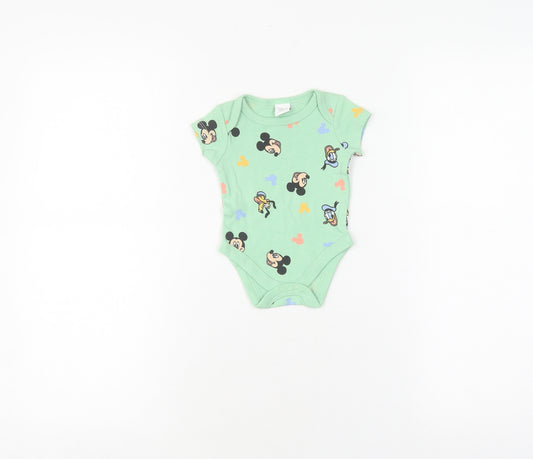 Disney Baby Green Babygrow Newborn Unisex Short Sleeve