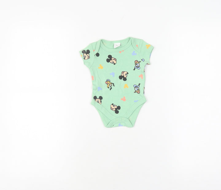 Disney Baby Green Babygrow Newborn Unisex Short Sleeve