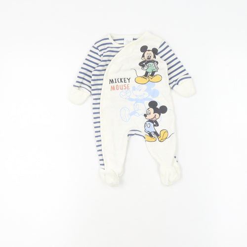 Disney Baby Unisex Newborn Blue Striped Babygrow