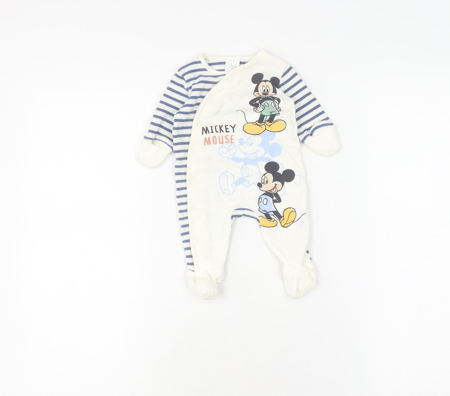 Disney Baby Unisex Newborn Blue Striped Babygrow