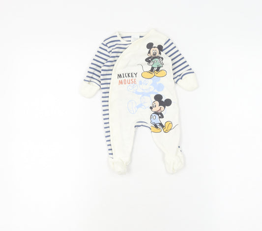 Disney Baby Unisex Newborn Blue Striped Babygrow