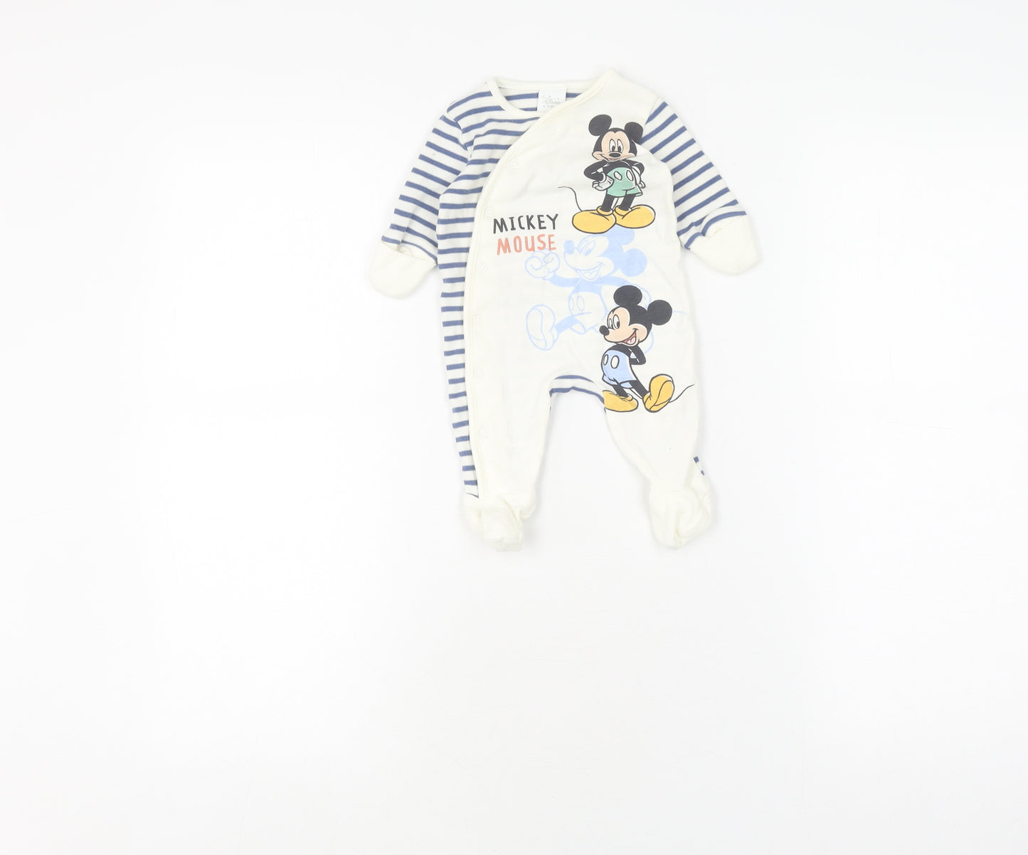 Disney Baby Unisex Newborn Blue Striped Babygrow
