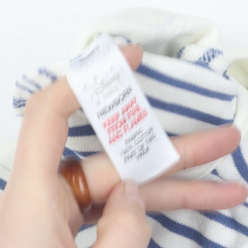 Disney Baby Unisex Newborn Blue Striped Babygrow