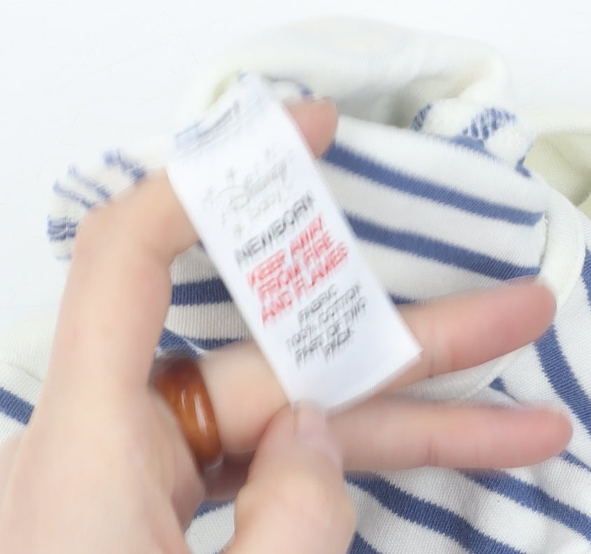 Disney Baby Unisex Newborn Blue Striped Babygrow