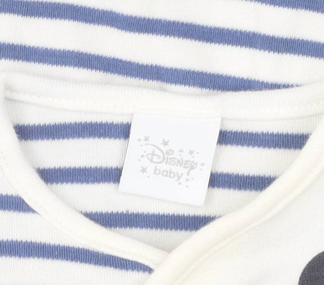 Disney Baby Unisex Newborn Blue Striped Babygrow