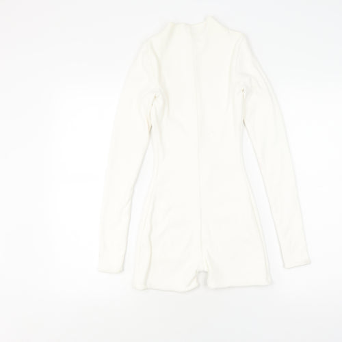 Oh Polly Women's White Romper UK 6 High Neck