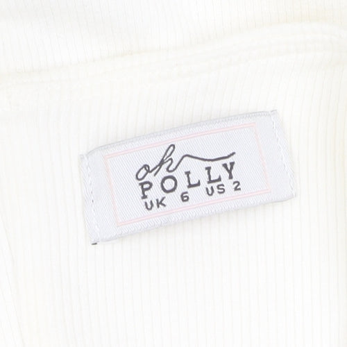 Oh Polly Women's White Romper UK 6 High Neck