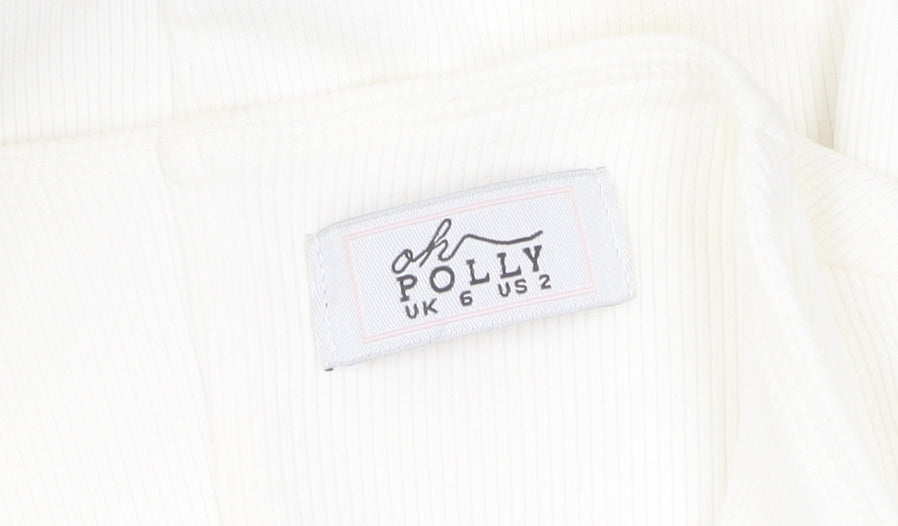 Oh Polly Women's White Romper UK 6 High Neck