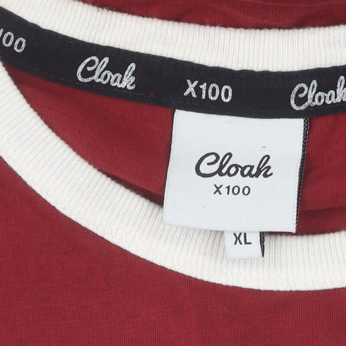Cloak Men's Red XL T-Shirt, Crew Neck