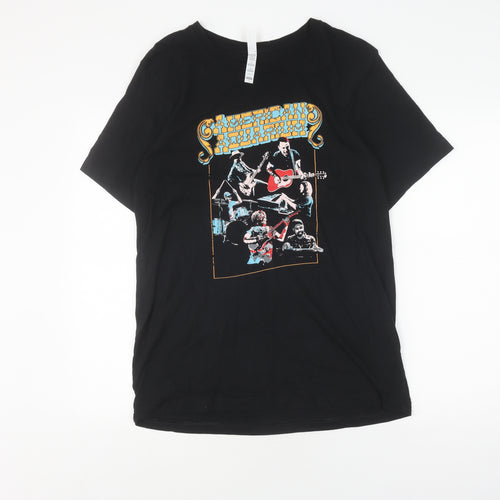 BELLA + CANVAS Men's Black Music Graphic T-Shirt Size L