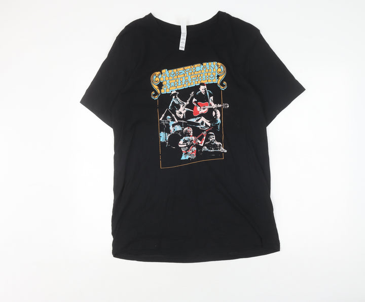 BELLA + CANVAS Men's Black Music Graphic T-Shirt Size L