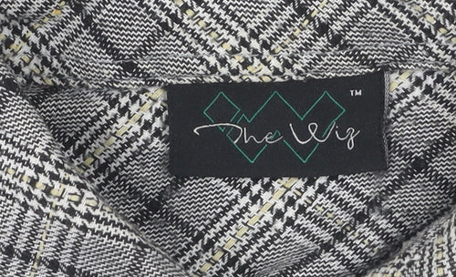 The Wiz Men's Grey Check Button-Up Shirt Size M