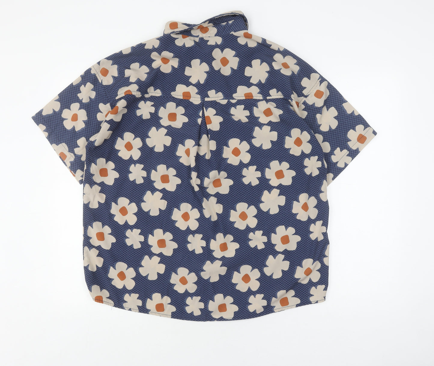 Aone Studios Men's Blue Floral Button-Up Shirt M