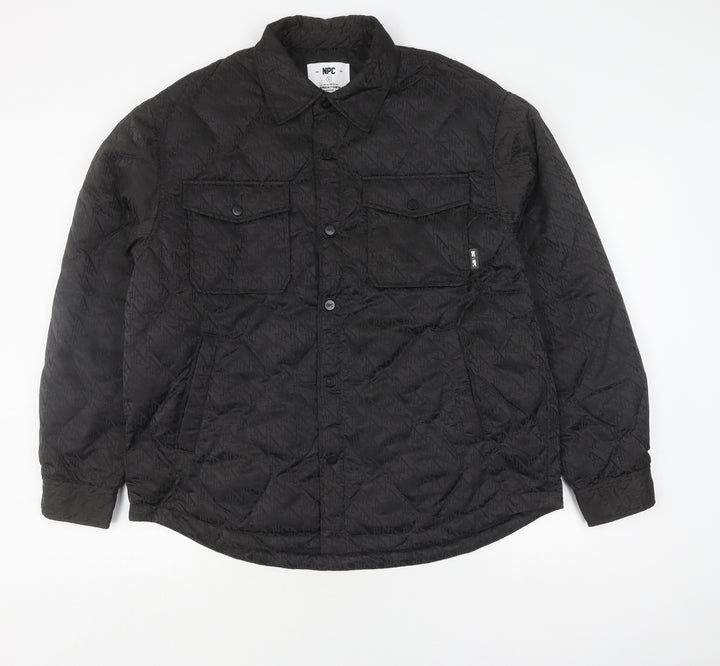 NPC Men's Black Quilted Jacket, Size L, Casual