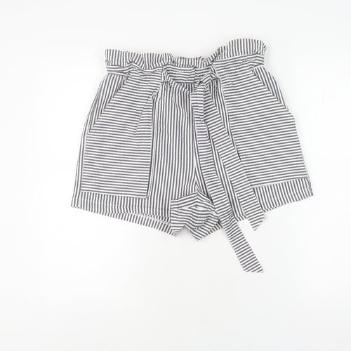 Zara Women's White Paperbag Shorts, Size 12, Casual