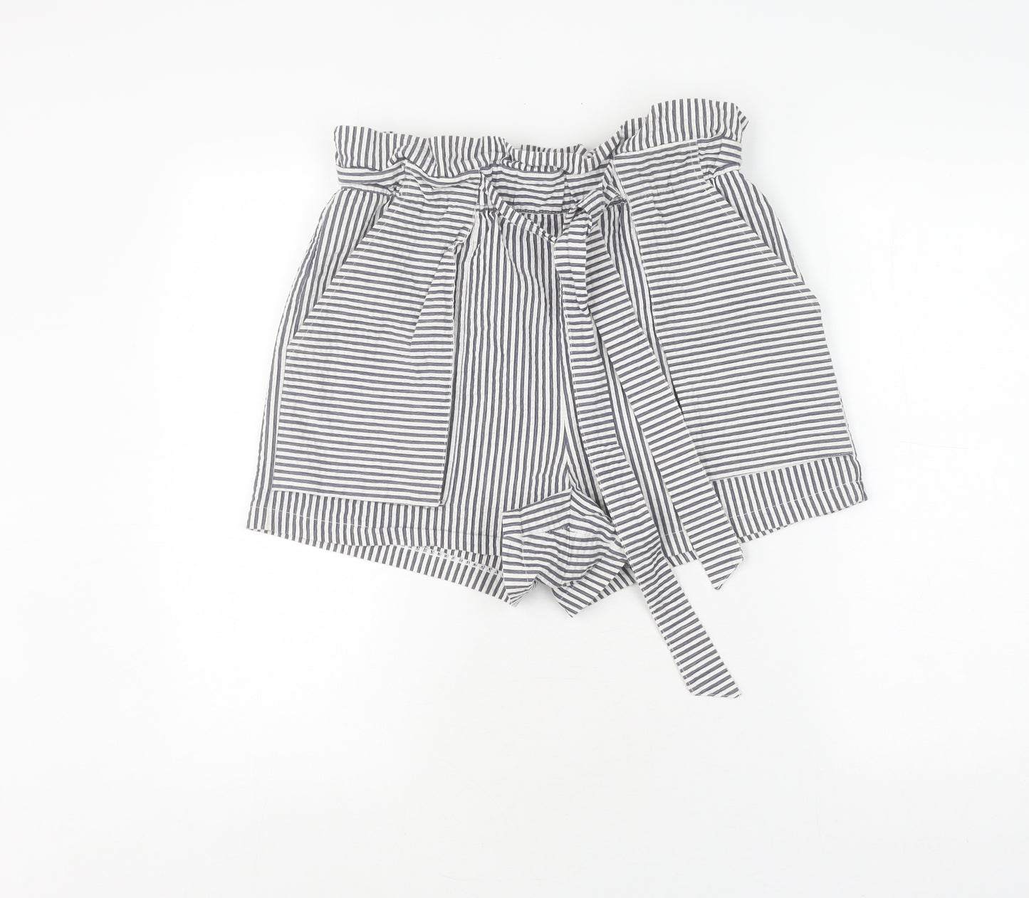 Zara Women's White Paperbag Shorts, Size 12, Casual