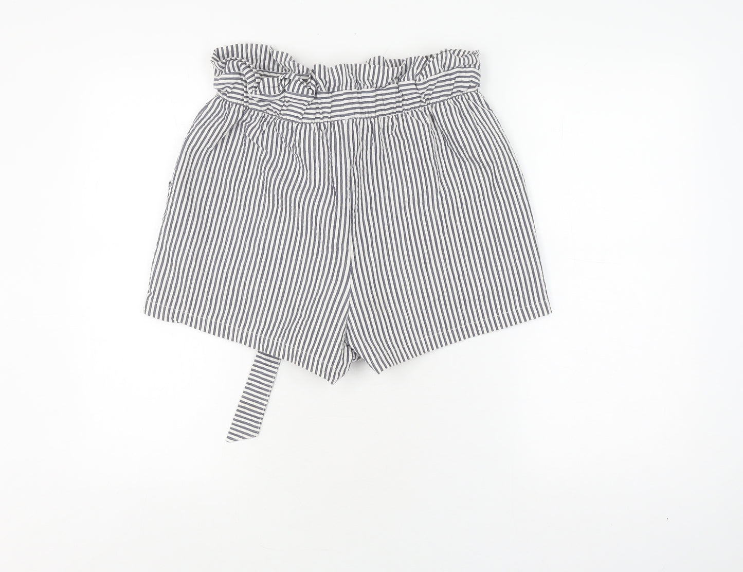 Zara Women's White Paperbag Shorts, Size 12, Casual