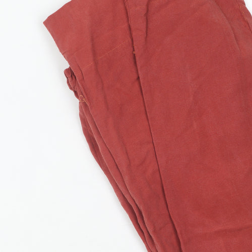 Stefanel Women's Red Linen Jogger Trousers Size 12
