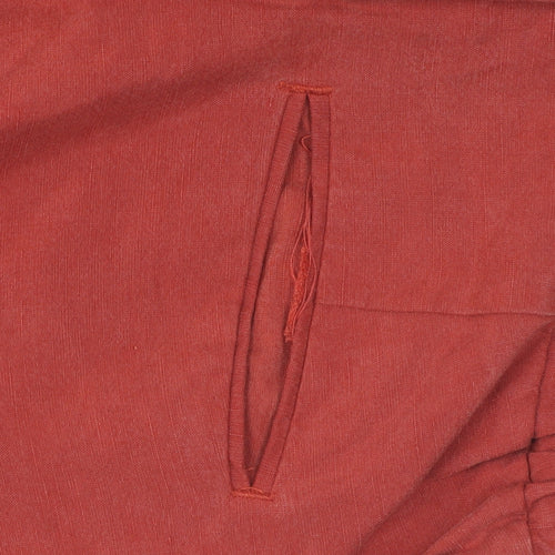 Stefanel Women's Red Linen Jogger Trousers Size 12