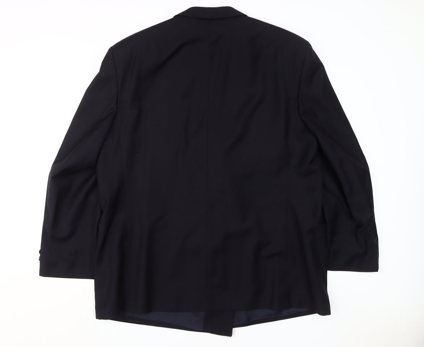 Greiff Men's Black Wool Blazer, Size 48, Formal Double-Breasted