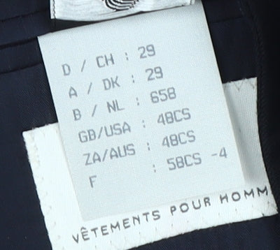 Greiff Men's Black Wool Blazer, Size 48, Formal Double-Breasted