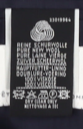 Greiff Men's Black Wool Blazer, Size 48, Formal Double-Breasted