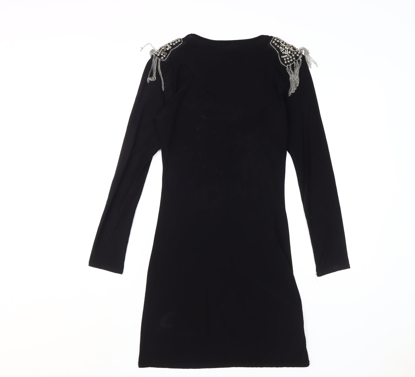 Club L Women's Black Bodycon Dress S Beaded Party
