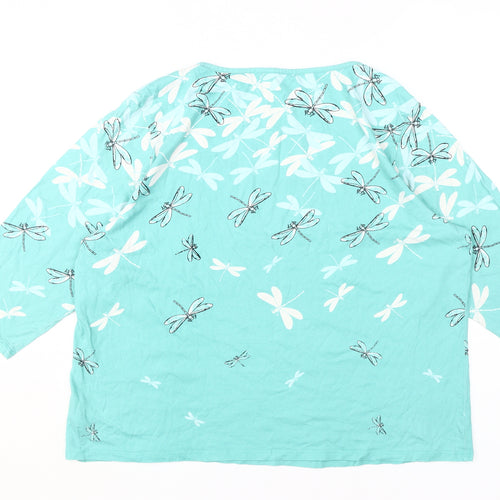 Cotton Traders Women's Blue Dragonfly T-Shirt Size 22