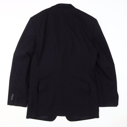 Disley Men's Black Wool Blazer, Size 42 Long Jacket