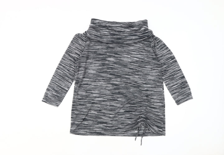Klass Women's XL Black Cowl Neck 3/4 Sleeve Blouse