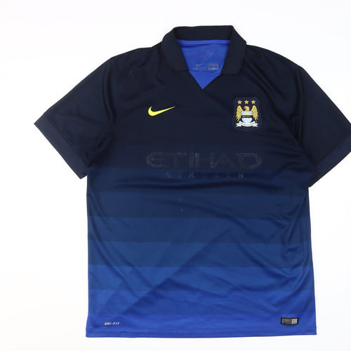 Nike Men's Blue Collared Football Jersey Shirt M