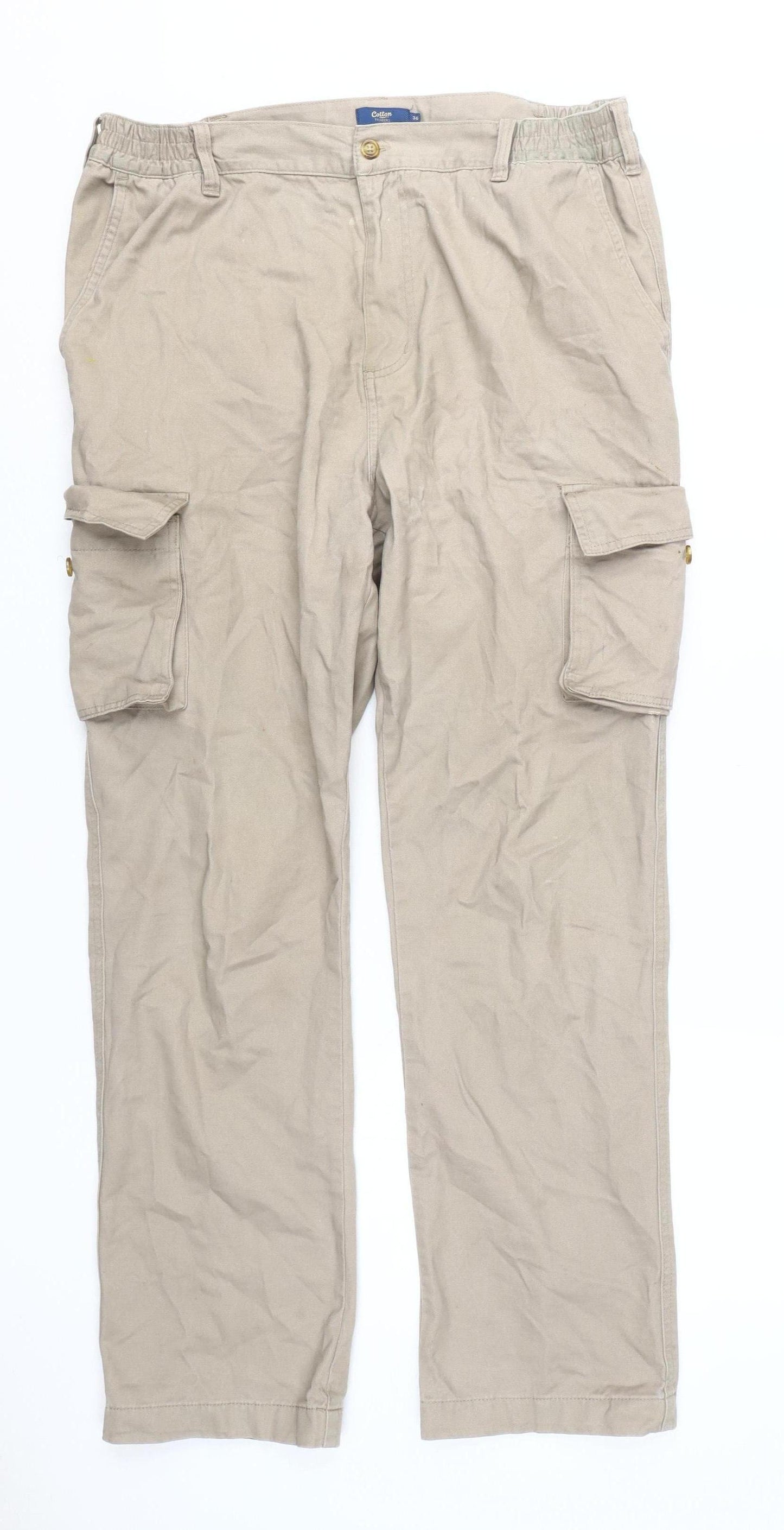 Cotton Traders Men's Beige Cargo Trousers Size 36